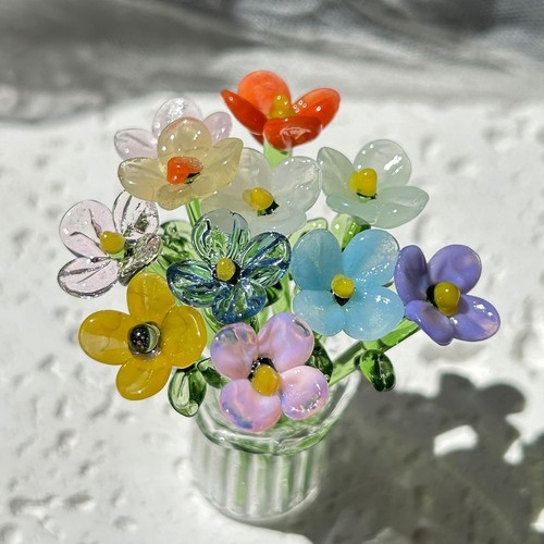14pcs mini glass flowers - mini,